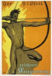 The 9th Arrow, Draws War Loan, Published in Stuttgart, c.1917